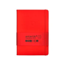 CUADERNO CON GOMILLA ANTARTIK NOTES TAPA DURA A5 HOJAS CUADRICULA ROJO 100 HOJAS 80 GR FSC