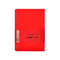 CUADERNO CON GOMILLA ANTARTIK NOTES TAPA DURA A5 HOJAS CUADRICULA ROJO 100 HOJAS 80 GR FSC