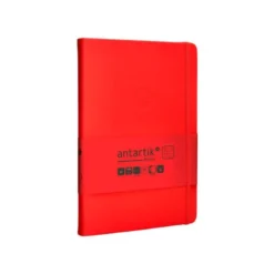 CUADERNO CON GOMILLA ANTARTIK NOTES TAPA DURA A5 HOJAS CUADRICULA ROJO 100 HOJAS 80 GR FSC
