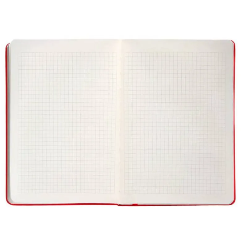 CUADERNO CON GOMILLA ANTARTIK NOTES TAPA DURA A5 HOJAS CUADRICULA ROJO 100 HOJAS 80 GR FSC