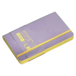 CUADERNO CON GOMILLA ANTARTIK NOTES TAPA BLANDA A6 CUADRICULA MORADO Y AMARILLO 100 HOJAS 80 GR FSC