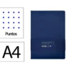 CUADERNO CON GOMILLA ANTARTIK NOTES TAPA DURA A4 HOJAS PUNTOS AZUL MARINO 100 HOJAS 80 GR FSC