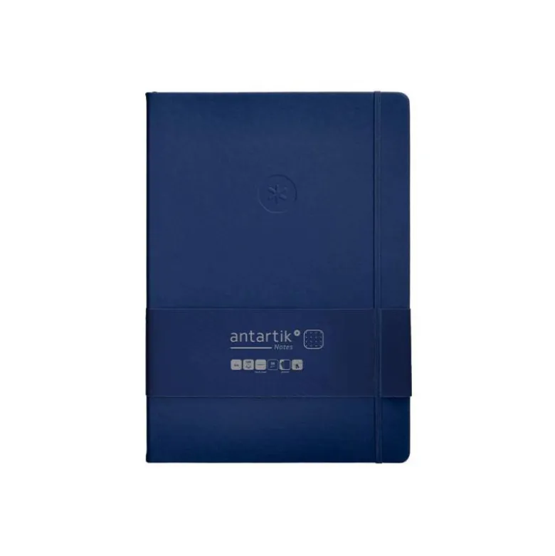 CUADERNO CON GOMILLA ANTARTIK NOTES TAPA DURA A4 HOJAS PUNTOS AZUL MARINO 100 HOJAS 80 GR FSC