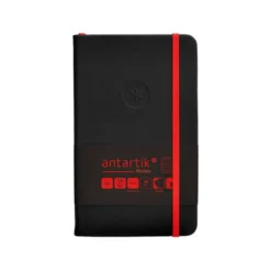 CUADERNO CON GOMILLA ANTARTIK NOTES TAPA DURA A6 HOJAS CUADRICULA NEGRO Y ROJO 100 HOJAS 80 GR FSC