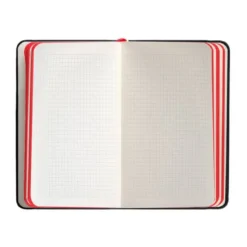 CUADERNO CON GOMILLA ANTARTIK NOTES TAPA DURA A6 HOJAS CUADRICULA NEGRO Y ROJO 100 HOJAS 80 GR FSC