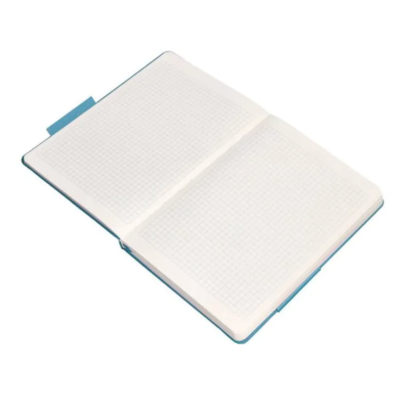 CUADERNO CON GOMILLA ANTARTIK NOTES TAPA DURA A5 HOJAS CUADRICULA AZUL CLARO 100 HOJAS 80 GR FSC