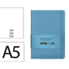 CUADERNO CON GOMILLA ANTARTIK NOTES TAPA DURA A5 HOJAS LISAS AZUL CLARO 100 HOJAS 80 GR FSC