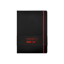 CUADERNO CON GOMILLA ANTARTIK NOTES TAPA DURA A4 HOJAS PUNTOS NEGRO Y ROJO 100 HOJAS 80 GR FSC