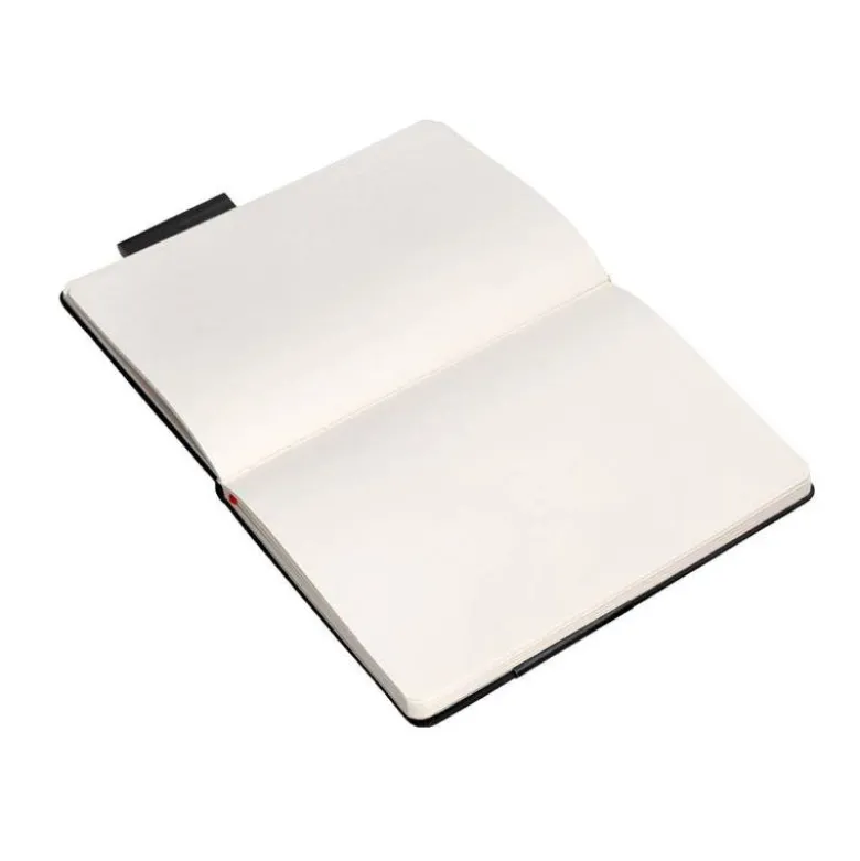CUADERNO CON GOMILLA ANTARTIK NOTES TAPA DURA A5 HOJAS LISAS NEGRO Y ROJO 100 HOJAS 80 GR FSC