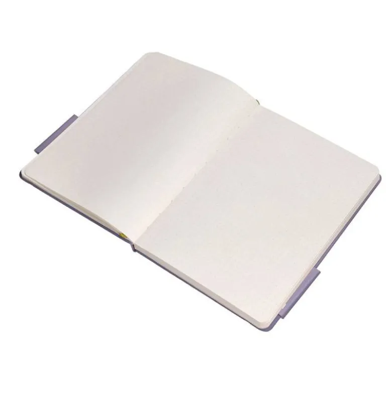 CUADERNO CON GOMILLA ANTARTIK NOTES TAPA DURA A5 HOJAS PUNTOS MORADO Y AMARILLO 100 HOJAS 80 GR FSC