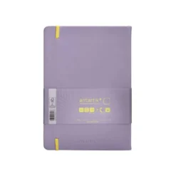 CUADERNO CON GOMILLA ANTARTIK NOTES TAPA DURA A5 HOJAS PUNTOS MORADO Y AMARILLO 100 HOJAS 80 GR FSC