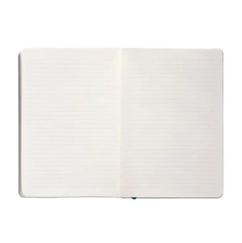 CUADERNO CON GOMILLA ANTARTIK NOTES TAPA BLANDA A5 HOJAS RAYAS VERDE AGUAMARINA 80 HOJAS 80 GR FSC