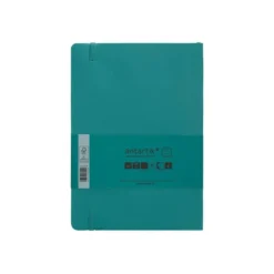 CUADERNO CON GOMILLA ANTARTIK NOTES TAPA BLANDA A5 HOJAS RAYAS VERDE AGUAMARINA 80 HOJAS 80 GR FSC