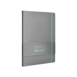 CUADERNO CON GOMILLA ANTARTIK NOTES TAPA DURA A4 HOJAS LISAS GRIS Y TURQUESA 100 HOJAS 80 GR FSC
