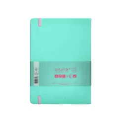 CUADERNO CON GOMILLA ANTARTIK NOTES TAPA DURA A5 HOJAS RAYAS ROSA Y TURQUESA 100 HOJAS 80 GR FSC
