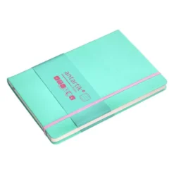 CUADERNO CON GOMILLA ANTARTIK NOTES TAPA DURA A5 HOJAS RAYAS ROSA Y TURQUESA 100 HOJAS 80 GR FSC