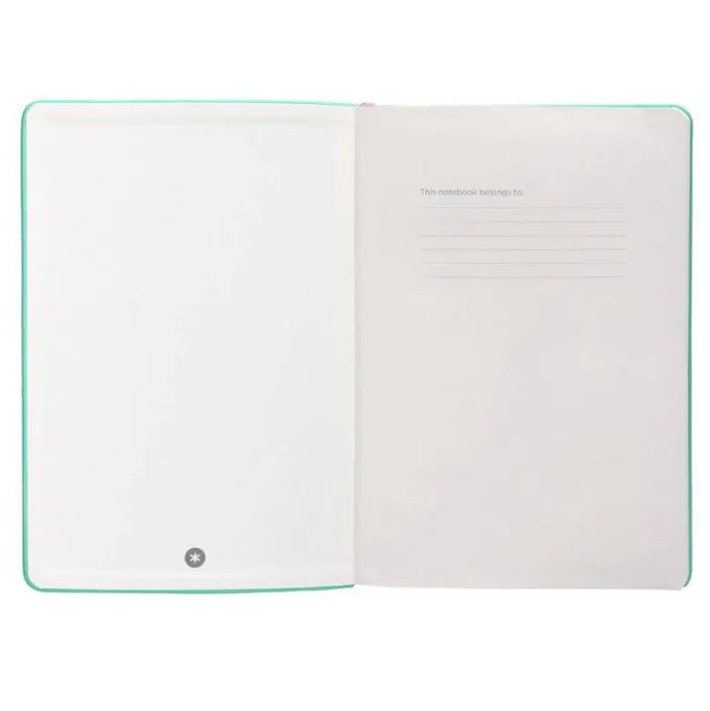 CUADERNO CON GOMILLA ANTARTIK NOTES TAPA DURA A5 HOJAS RAYAS ROSA Y TURQUESA 100 HOJAS 80 GR FSC