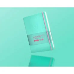 CUADERNO CON GOMILLA ANTARTIK NOTES TAPA DURA A5 HOJAS RAYAS ROSA Y TURQUESA 100 HOJAS 80 GR FSC