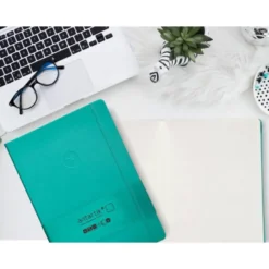 CUADERNO CON GOMILLA ANTARTIK NOTES TAPA DURA A4 HOJAS PUNTOS TURQUESA 100 HOJAS 80 GR FSC