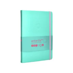 CUADERNO CON GOMILLA ANTARTIK NOTES TAPA DURA A5 HOJAS LISAS ROSA Y TURQUESA 100 HOJAS 80 GR FSC