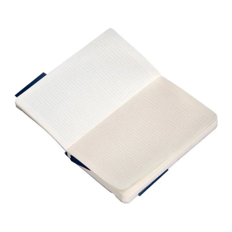 CUADERNO CON GOMILLA ANTARTIK NOTES TAPA BLANDA A6 CUADRICULA AZUL MARINO 100 HOJAS 80 GR FSC