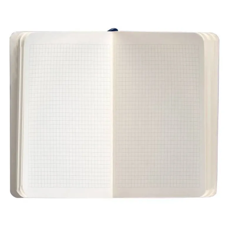 CUADERNO CON GOMILLA ANTARTIK NOTES TAPA BLANDA A6 CUADRICULA AZUL MARINO 100 HOJAS 80 GR FSC