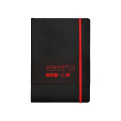 CUADERNO CON GOMILLA ANTARTIK NOTES TAPA BLANDA A5 HOJAS CUADRICULA NEGRO Y ROJO 80 HOJAS 80 GR FSC