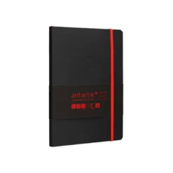 CUADERNO CON GOMILLA ANTARTIK NOTES TAPA BLANDA A5 HOJAS CUADRICULA NEGRO Y ROJO 80 HOJAS 80 GR FSC