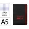 CUADERNO CON GOMILLA ANTARTIK NOTES TAPA DURA A5 HOJAS CUADRICULA NEGRO Y ROJO 100 HOJAS 80 GR FSC