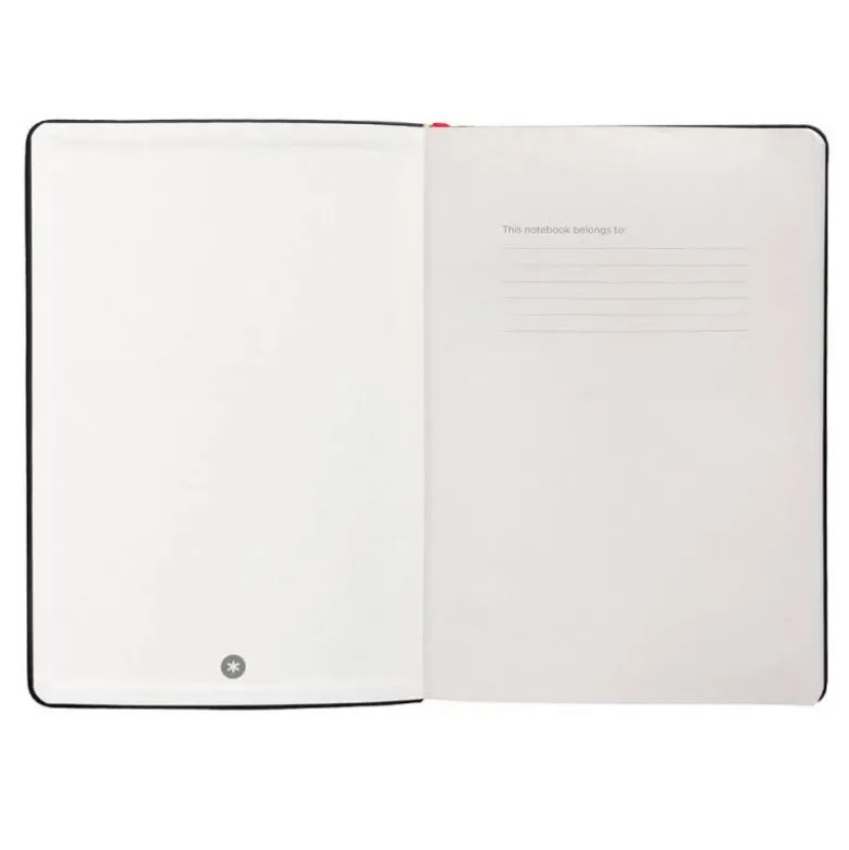 CUADERNO CON GOMILLA ANTARTIK NOTES TAPA DURA A5 HOJAS CUADRICULA NEGRO Y ROJO 100 HOJAS 80 GR FSC