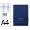 CUADERNO CON GOMILLA ANTARTIK NOTES TAPA DURA A4 HOJAS CUADRICULA AZUL MARINO 100 HOJAS 80 GR FSC