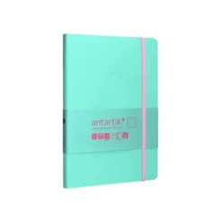 CUADERNO CON GOMILLA ANTARTIK NOTES TAPA BLANDA A5 HOJAS PUNTOS ROSA Y TURQUESA 80 HOJAS 80 GR FSC