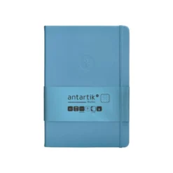 CUADERNO CON GOMILLA ANTARTIK NOTES TAPA DURA A5 HOJAS PUNTOS AZUL CLARO 100 HOJAS 80 GR FSC