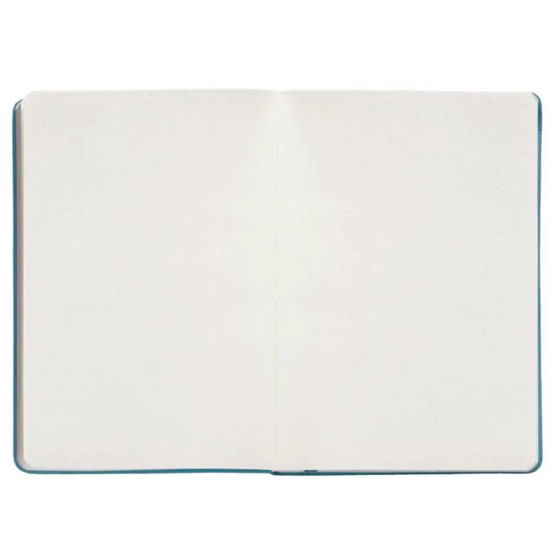 CUADERNO CON GOMILLA ANTARTIK NOTES TAPA DURA A5 HOJAS PUNTOS AZUL CLARO 100 HOJAS 80 GR FSC
