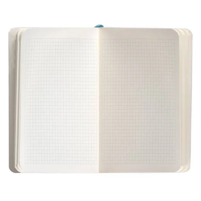 CUADERNO CON GOMILLA ANTARTIK NOTES TAPA BLANDA A6 CUADRICULA AZUL CLARO 100 HOJAS 80 GR FSC