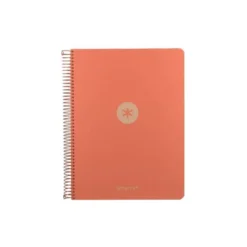 CUADERNO ESPIRAL ANTARTIK MICRO A4 TAPA FOAM 120H 90GR CUADRO 5MM 5 BANDAS 4 TALADROS COLOR CORAL