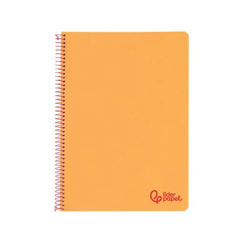 CUADERNO ESPIRAL LIDERPAPEL A4 WONDER TAPA PLASTICO 80H 90GR RAYADO HORIZONTAL CON MARGEN COLOR NARANJA