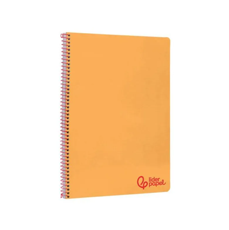 CUADERNO ESPIRAL LIDERPAPEL A4 WONDER TAPA PLASTICO 80H 90GR RAYADO HORIZONTAL CON MARGEN COLOR NARANJA