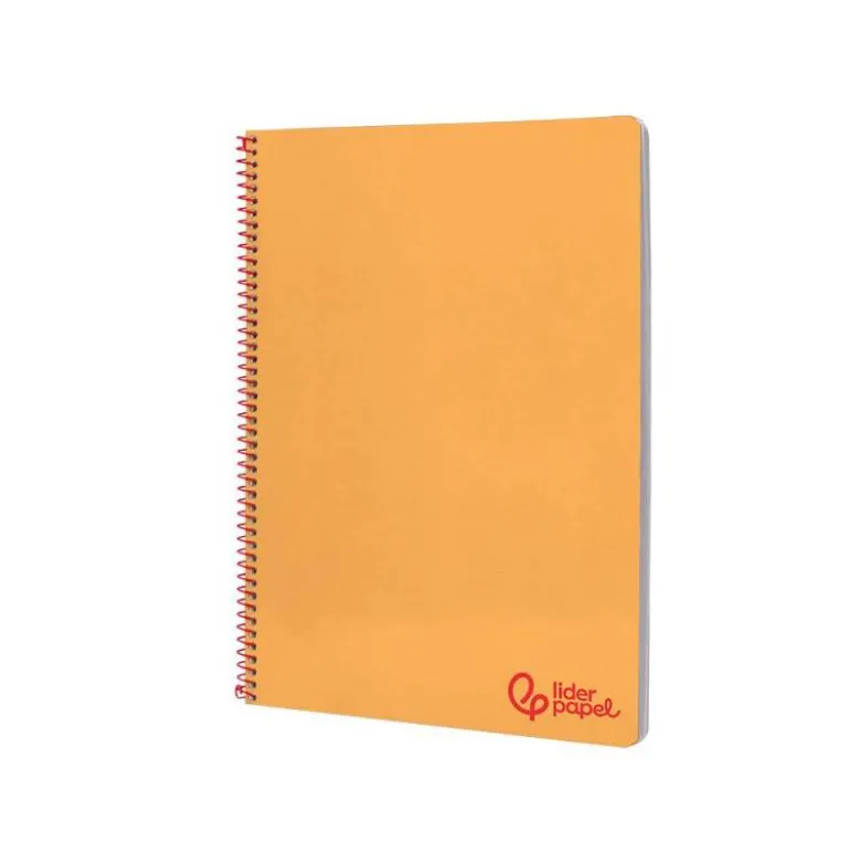 CUADERNO ESPIRAL LIDERPAPEL A4 WONDER TAPA PLASTICO 80H 90GR RAYADO HORIZONTAL CON MARGEN COLOR NARANJA