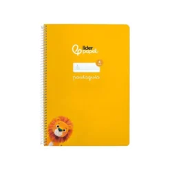 CUADERNO ESPIRAL LIDERPAPEL DIN A4 PAUTAGUIA TAPA DURA 80H 90 GR CUADRO PAUTADO 4MM COLOR AMARILLO