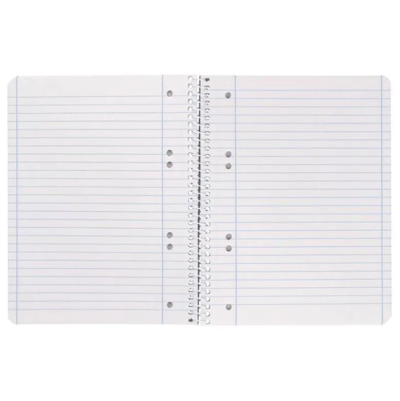 Cuaderno espiral Liderpapel Din A5 micro serie azul tapa blanda 80h 75 gr horizontal 6 taladros azul