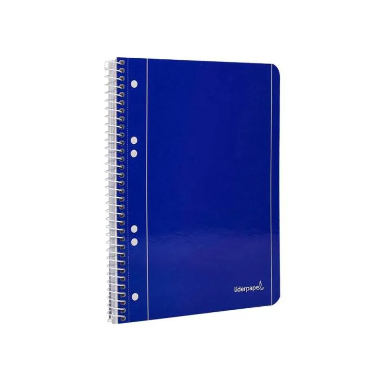 Cuaderno espiral Liderpapel Din A5 micro serie azul tapa blanda 80h 75 gr horizontal 6 taladros azul