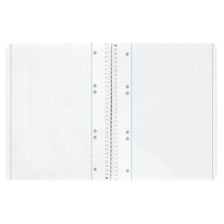 Cuaderno espiral Liderpapel Din A5 micro serie azul tapa blanda 80h 75 gr cuadro5mm 6 taladros azul