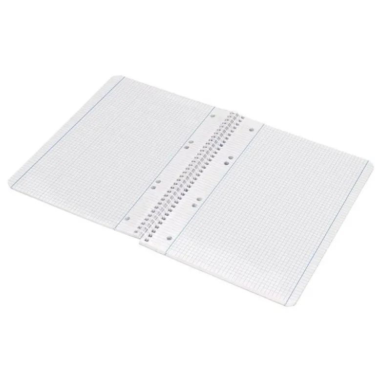 Cuaderno espiral Liderpapel Din A5 micro serie azul tapa blanda 80h 75 gr cuadro5mm 6 taladros azul