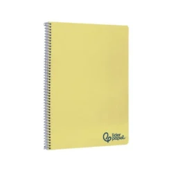 CUADERNO ESPIRAL LIDERPAPEL A4 WONDER TAPA PLASTICO 80H 90GR PAUTA ESTRECHA 2,5MM CON MARGEN COLOR AMARILLO