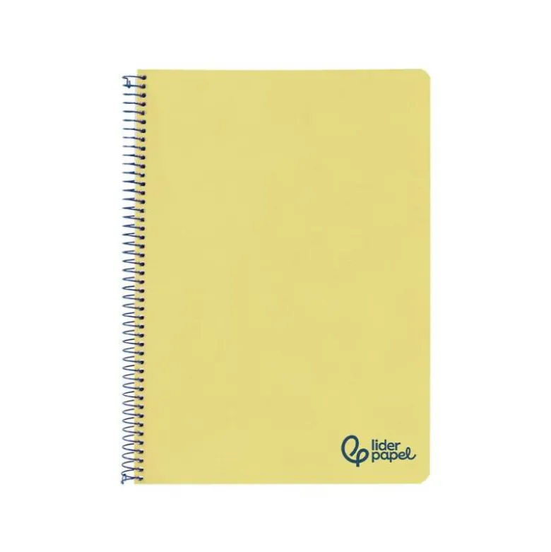 CUADERNO ESPIRAL LIDERPAPEL A4 WONDER TAPA PLASTICO 80H 90GR PAUTA ESTRECHA 2,5MM CON MARGEN COLOR AMARILLO