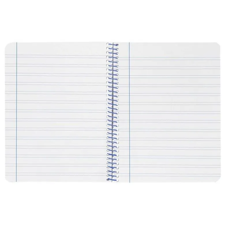CUADERNO ESPIRAL LIDERPAPEL A4 WONDER TAPA PLASTICO 80H 90GR PAUTA ANCHA 3,5MM CON MARGEN COLOR ROJO