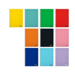 CUADERNO ESPIRAL LIDERPAPEL A5 SMART TAPA BLANDA 80H 75GR RAYADO Nº46 COLORES SURTIDOS