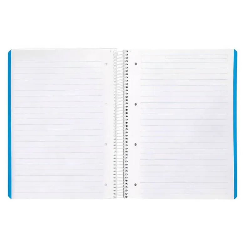 CUADERNO ESPIRAL LIDERPAPEL A4 MICRO WITTY TAPA DURA 120H 90GR HORIZONTAL 8MM 5 BANDAS 4 TALADROS COLORES SURTIDOS