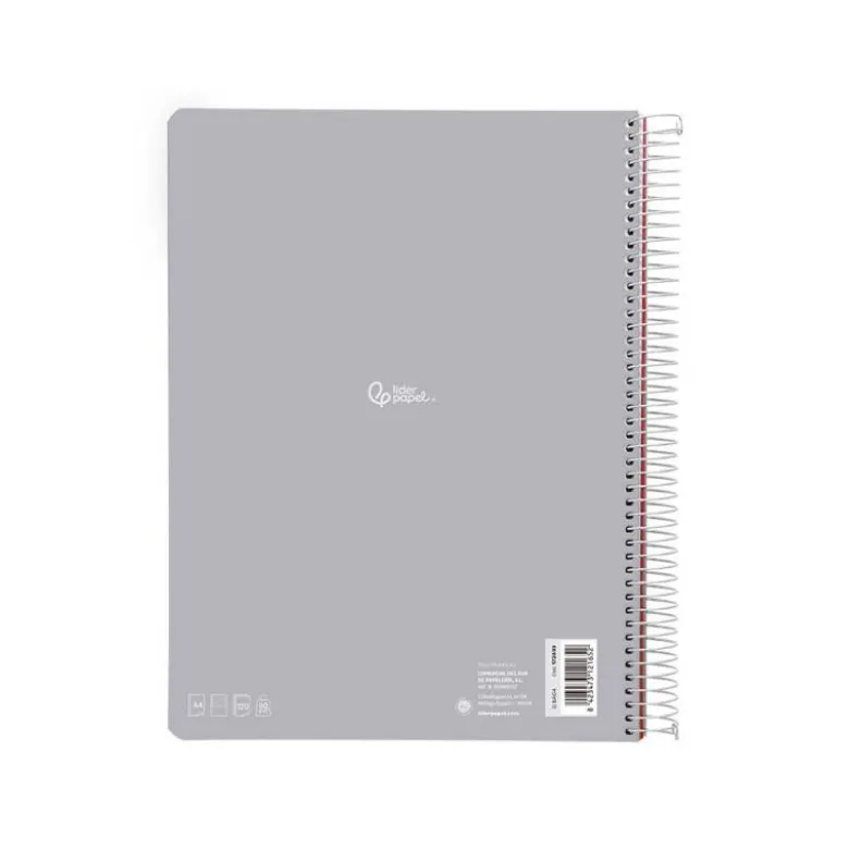 CUADERNO ESPIRAL LIDERPAPEL A4 MICRO WITTY TAPA DURA 120H 90GR HORIZONTAL 8MM 5 BANDAS 4 TALADROS COLORES SURTIDOS